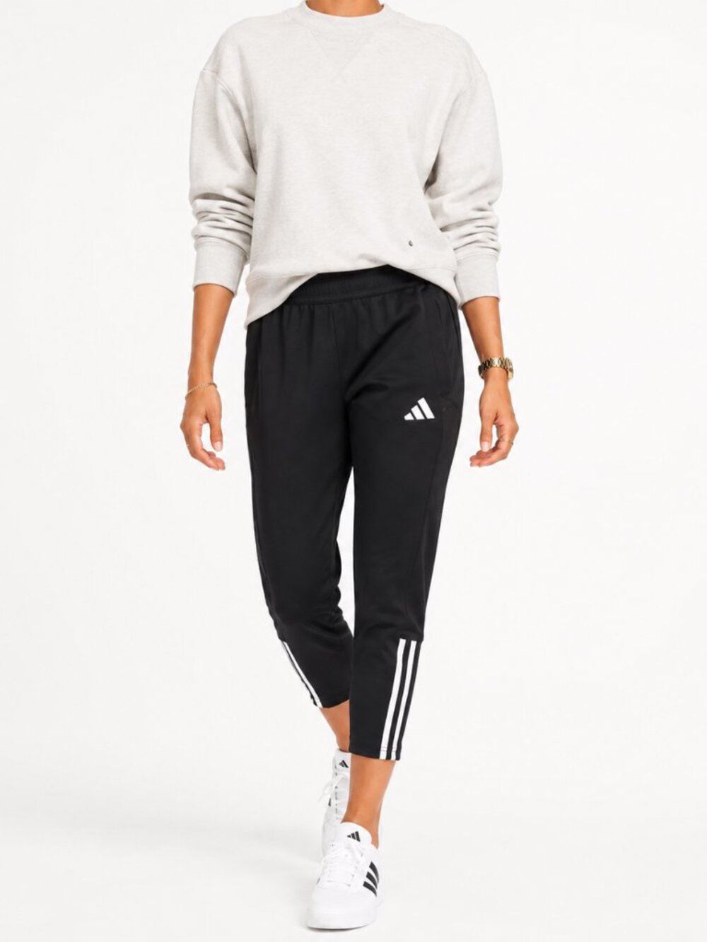 Adidas Womens Black Tiro 23 3 Stripe Zip Pockets Track Pants Joggers [size M]